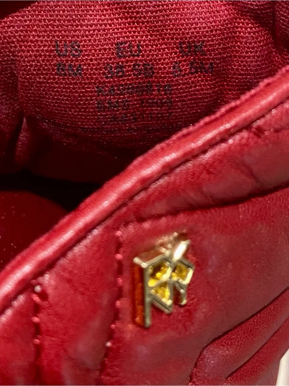 DKNY Quilted Red Leather Espadrille Platform Slip-On